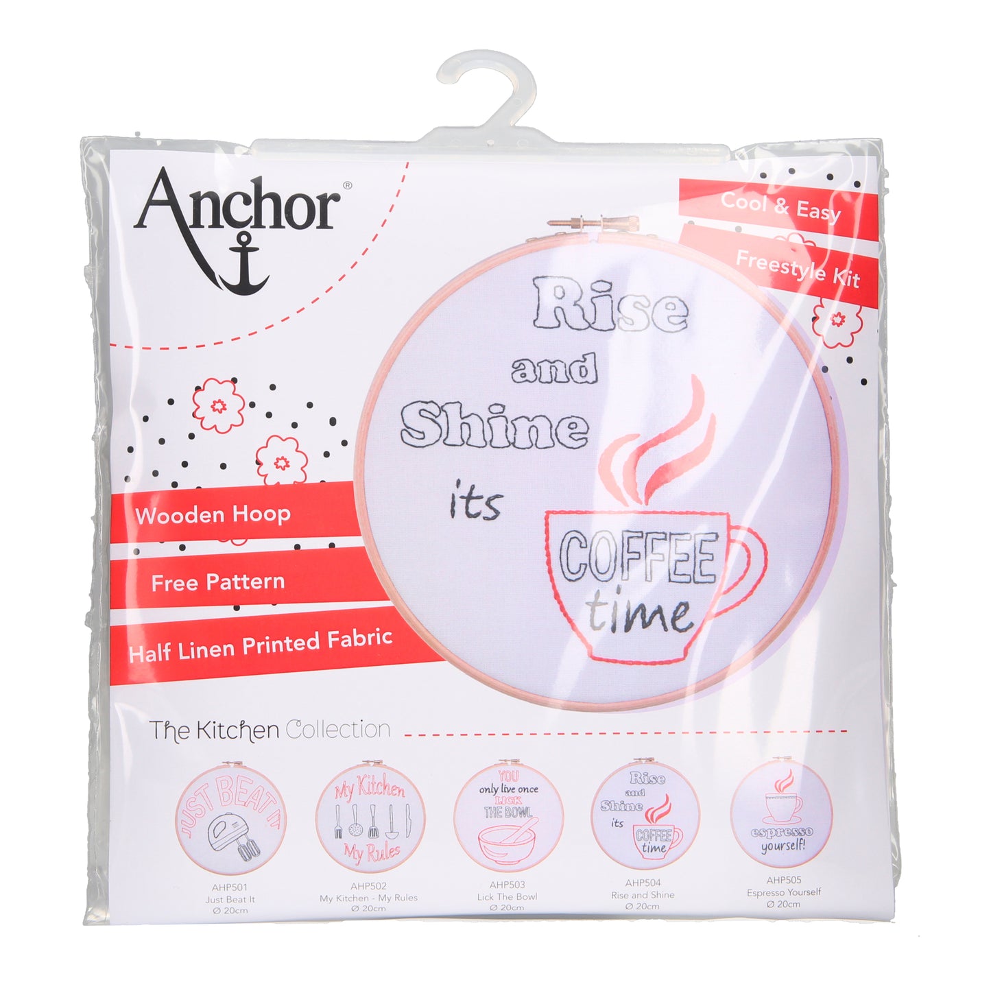 Embroidery Kit with hoop: Rise and Shine, It's Coffee Time