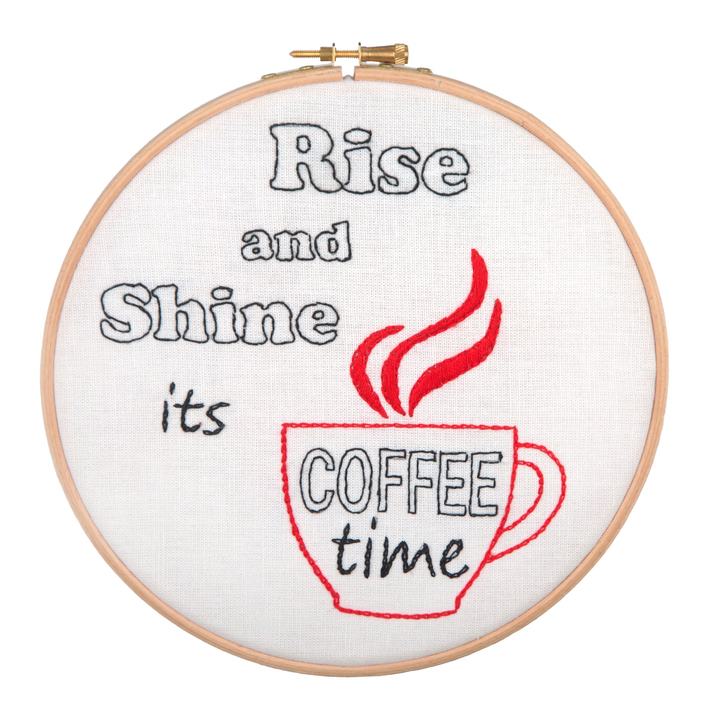 Embroidery Kit with hoop: Rise and Shine, It's Coffee Time