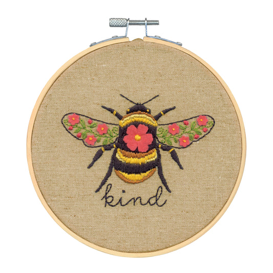 Embroidery Kit with Hoop: Bee Kind Crewel Embroidery