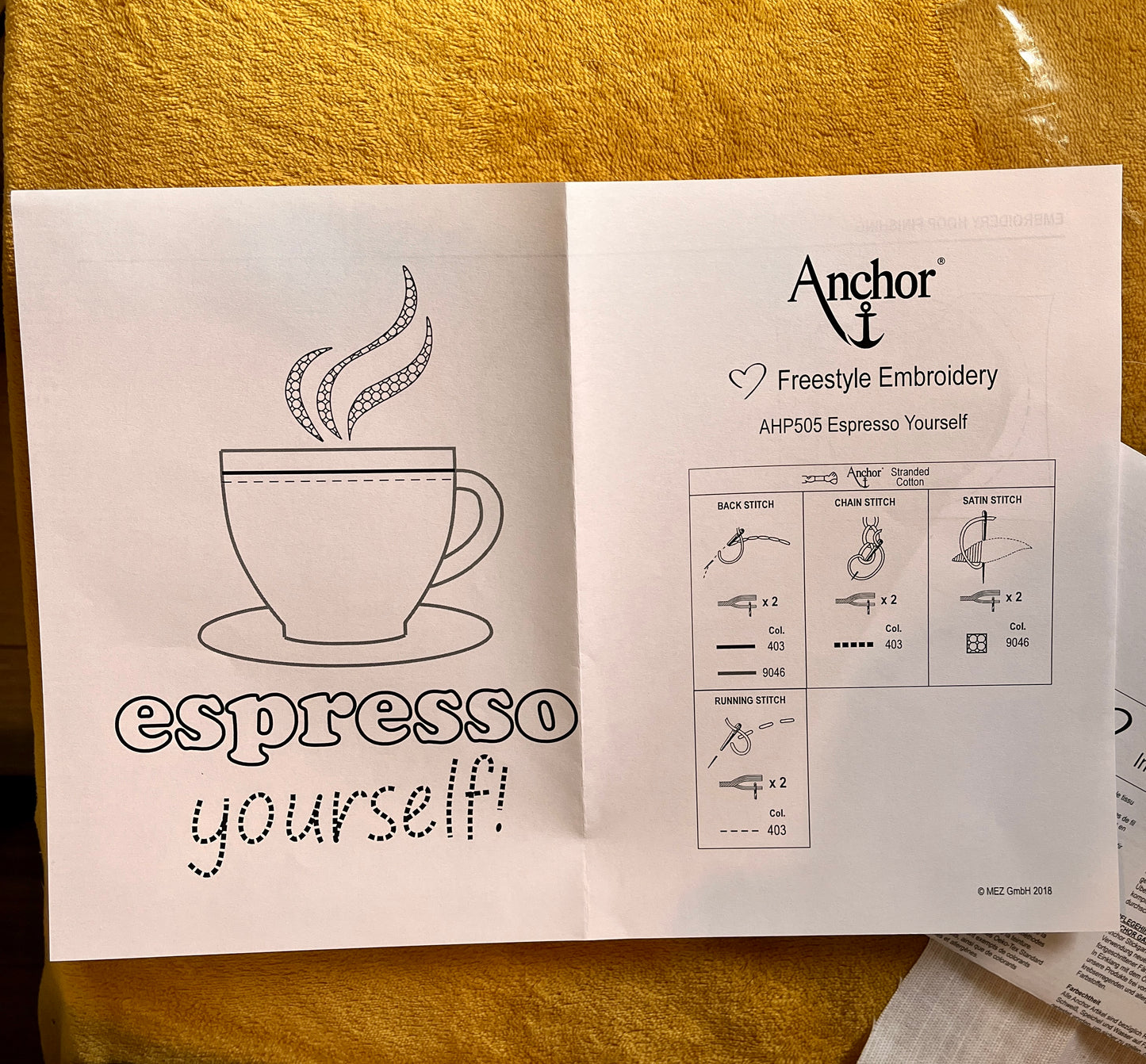 Embroidery Kit with Hoop: Espresso Yourself!