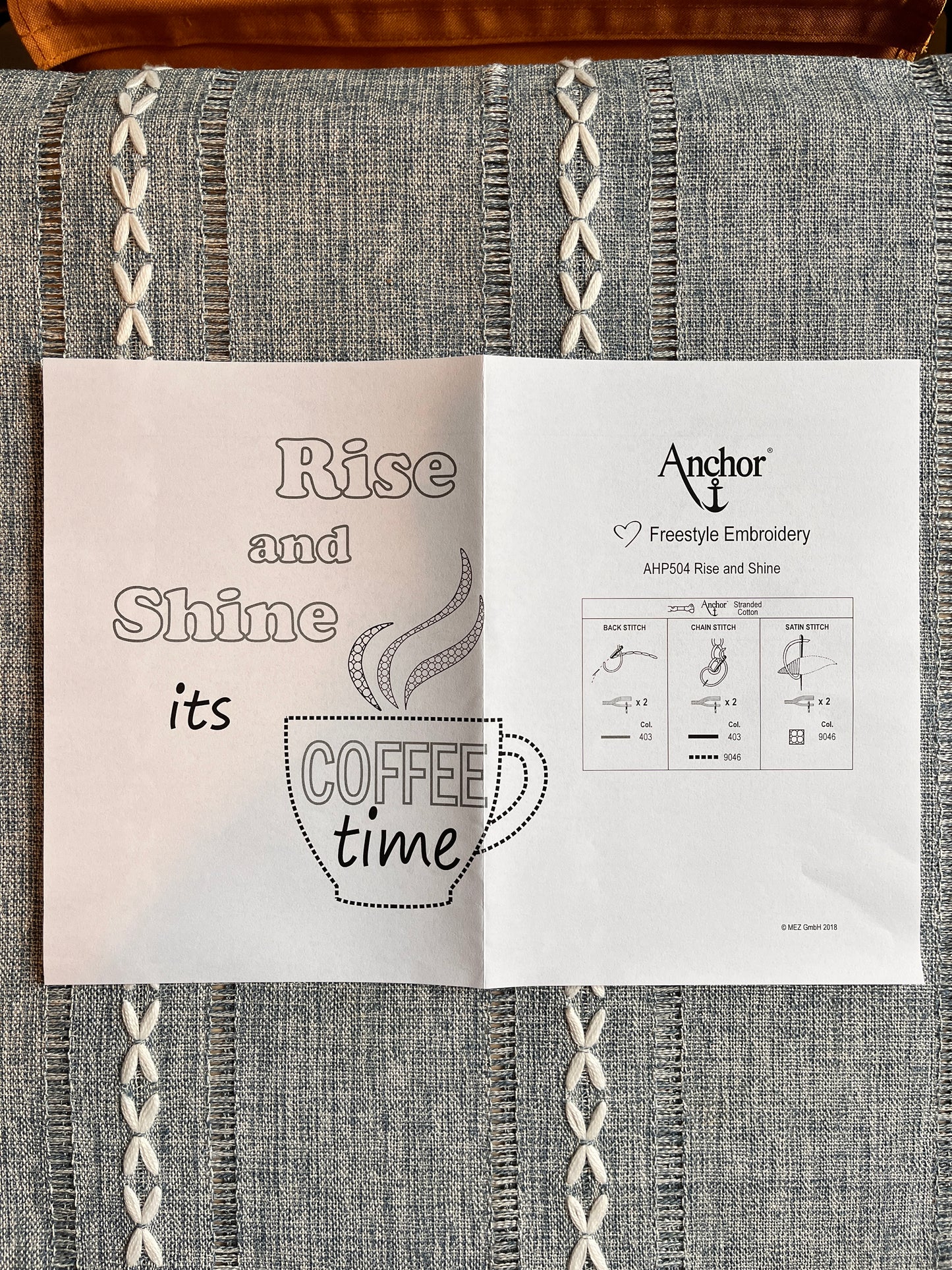 Embroidery Kit with hoop: Rise and Shine, It's Coffee Time